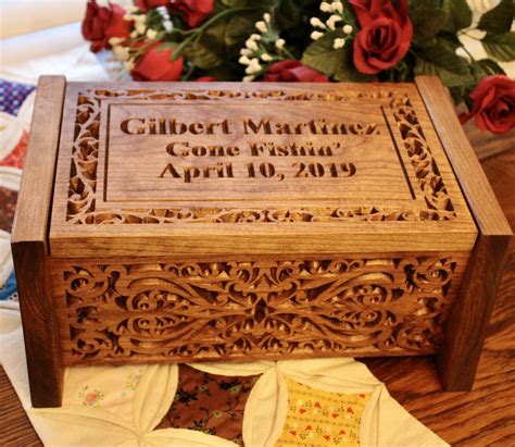 wooden urn box with metal plack|turned wooden urns for ashes.